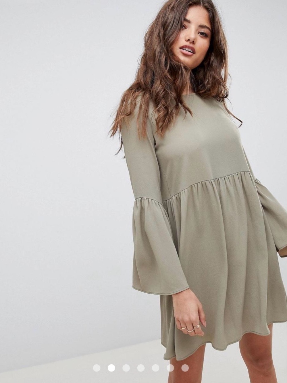 ASOS olive green swing dress